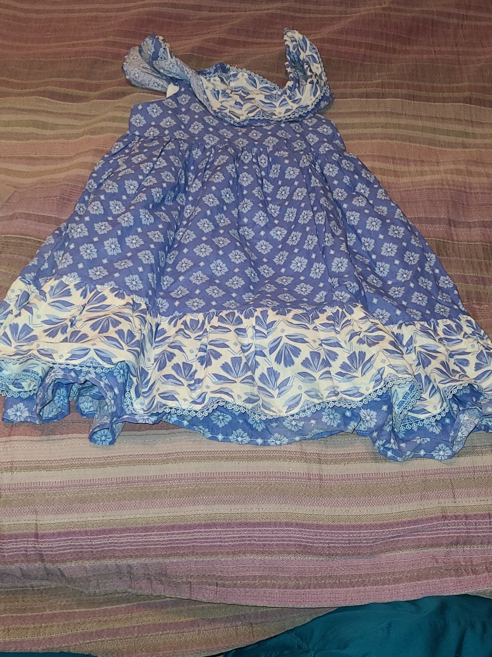 Sigrid Olsen Girls' Blue Floral Sundress Size 7
